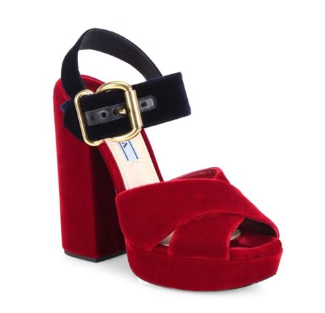 prada burgundy velvet criss cross platform|Prada sandals sale.